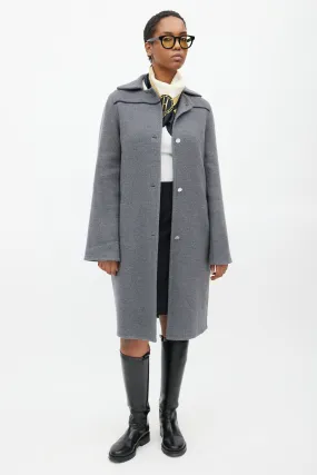 Grey Cashmere Oversized Coat