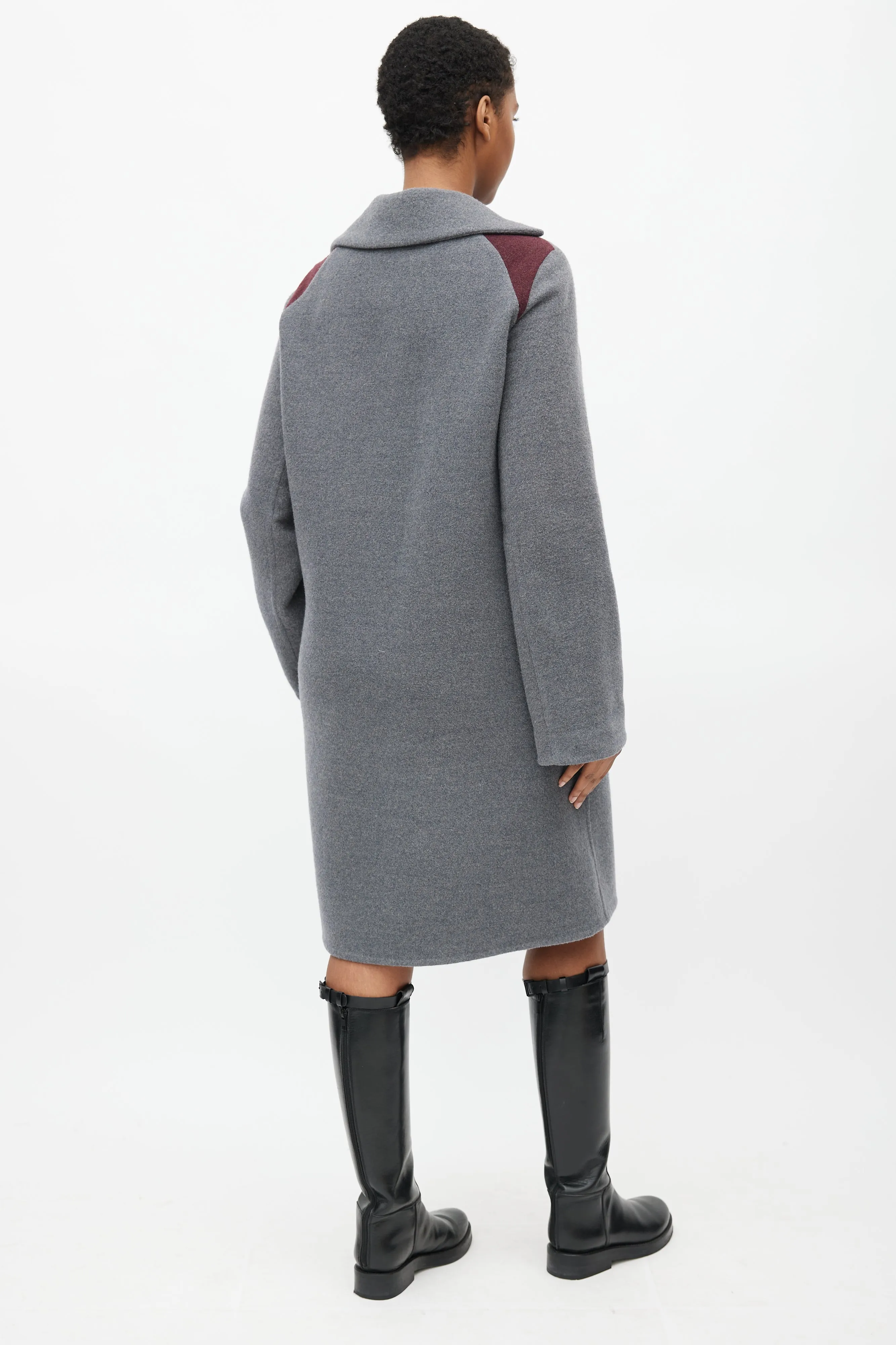 Grey Cashmere Oversized Coat