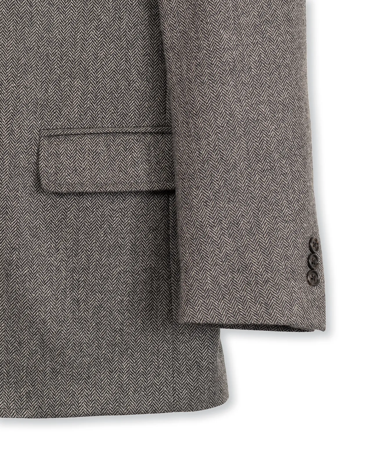 GREY HERRINGBONE CASHMERE SPORT COAT - MTO