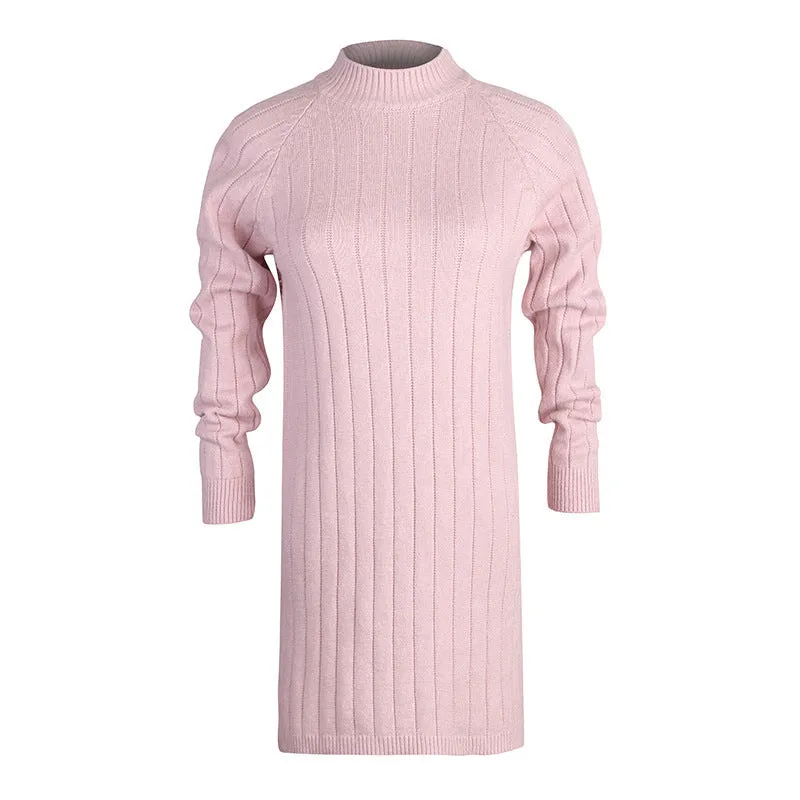 Half High Neck Loose Pullover Sweater Women Wholesale