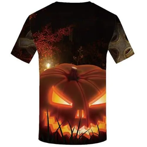 Halloween T shirts Men Pumpkin Tshirts Novelty Lantern Tshirt Printed Cemetery T-shirts 3d Party T-shirts Graphic Short Sleeve