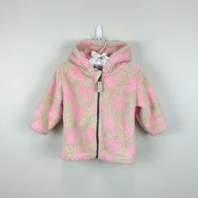 Hanna Andersson Baby Marshmallow Jacket Light Oat Hearts 75 cm 12-18 Months