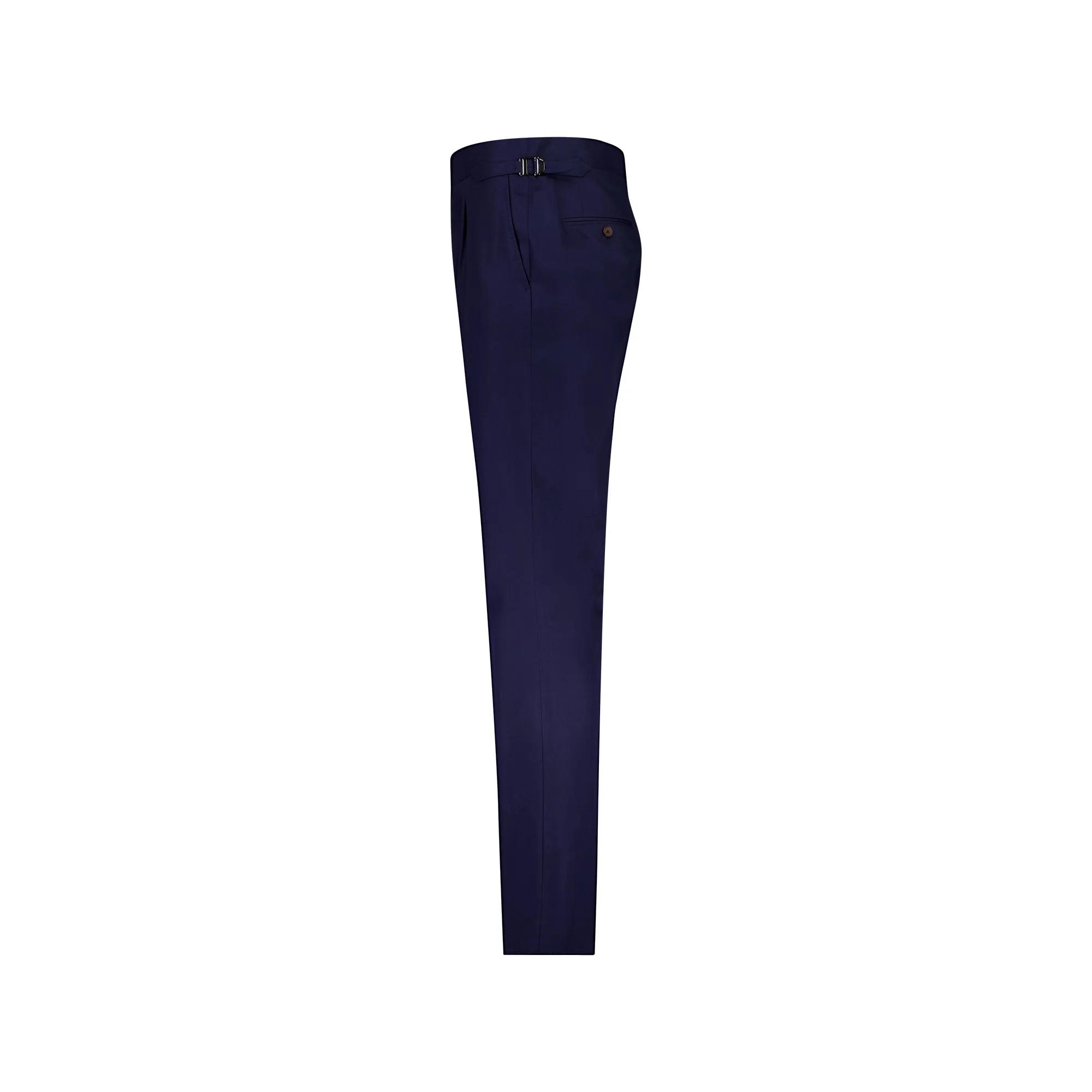 HENRY SARTORIAL Solbiati Cotton Pleated Trousers NAVY REG