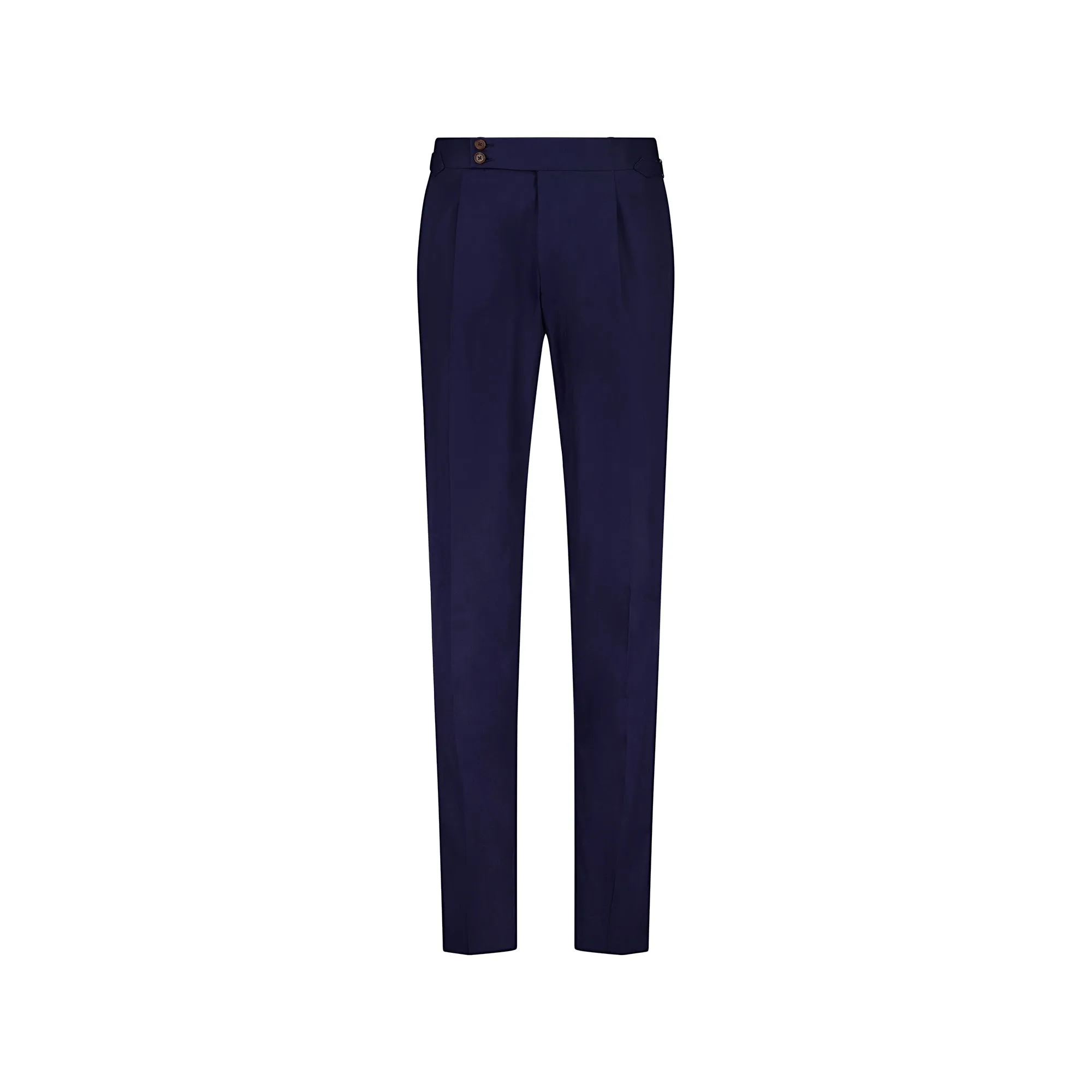 HENRY SARTORIAL Solbiati Cotton Pleated Trousers NAVY REG