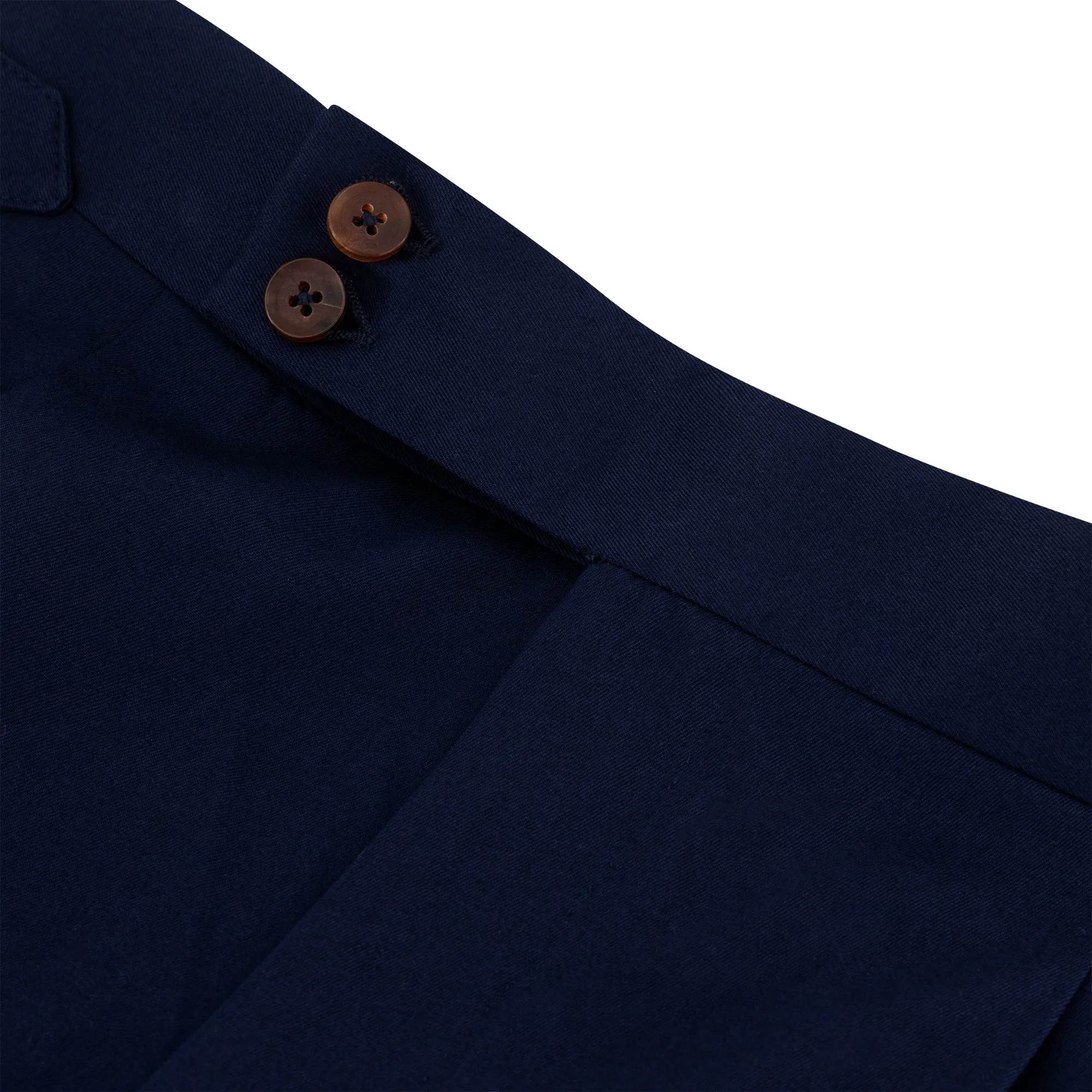 HENRY SARTORIAL Solbiati Cotton Pleated Trousers NAVY REG