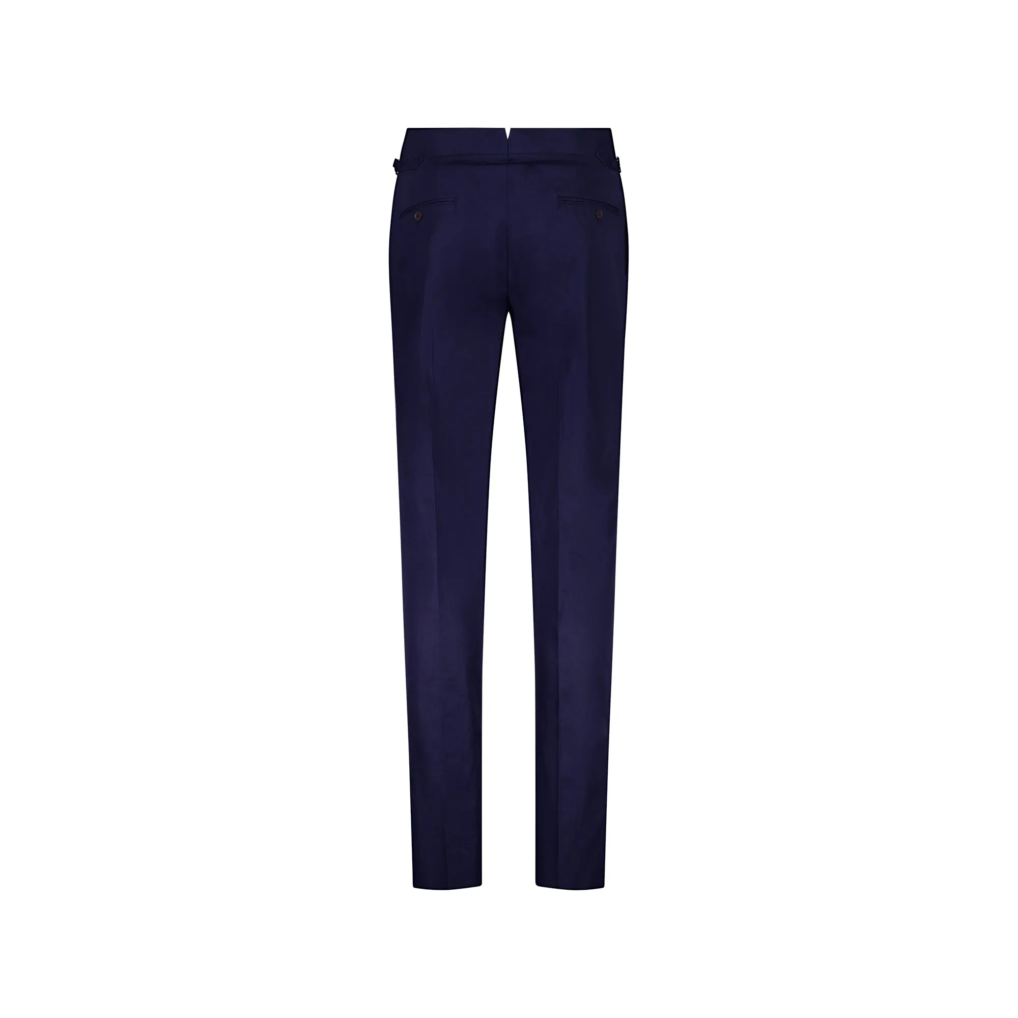 HENRY SARTORIAL Solbiati Cotton Pleated Trousers NAVY REG