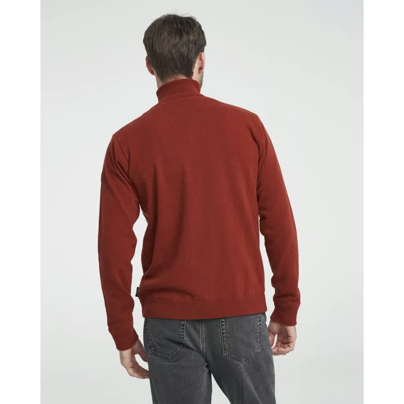 Holebrook Stellan Windproof Mens Merino 1/4 Zip Jumper - Maple Red