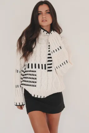 I Spy Ivory Knit Sweater Top