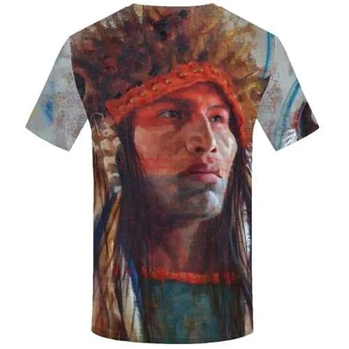 Indians T shirts Men Native American Tshirts Novelty Graffiti Tshirts Casual Art Tshirts Cool Harajuku T-shirts 3d Short Sleeve