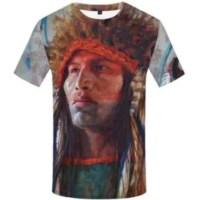 Indians T shirts Men Native American Tshirts Novelty Graffiti Tshirts Casual Art Tshirts Cool Harajuku T-shirts 3d Short Sleeve