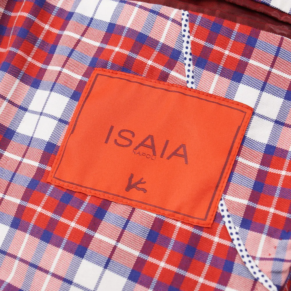 Isaia Red Check Lightweight Sport Coat