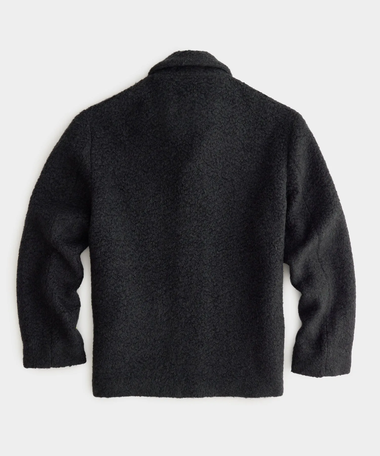 Italian Cashmere Chore Coat in Black Boucle