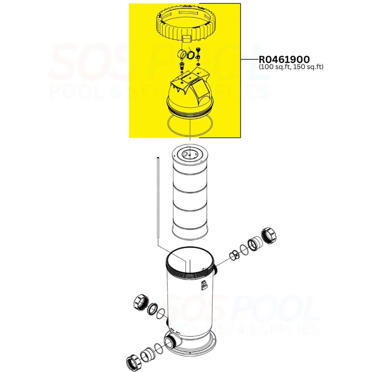 Jandy Top Housing Assembly For CS100 and CS150 Filters | R0461900