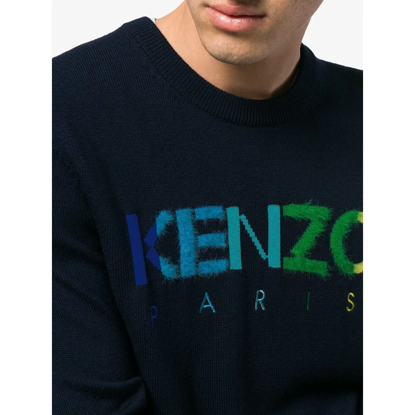 KENZO Paris Knit Crewneck Sweater, Navy Blue