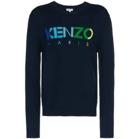 KENZO Paris Knit Crewneck Sweater, Navy Blue