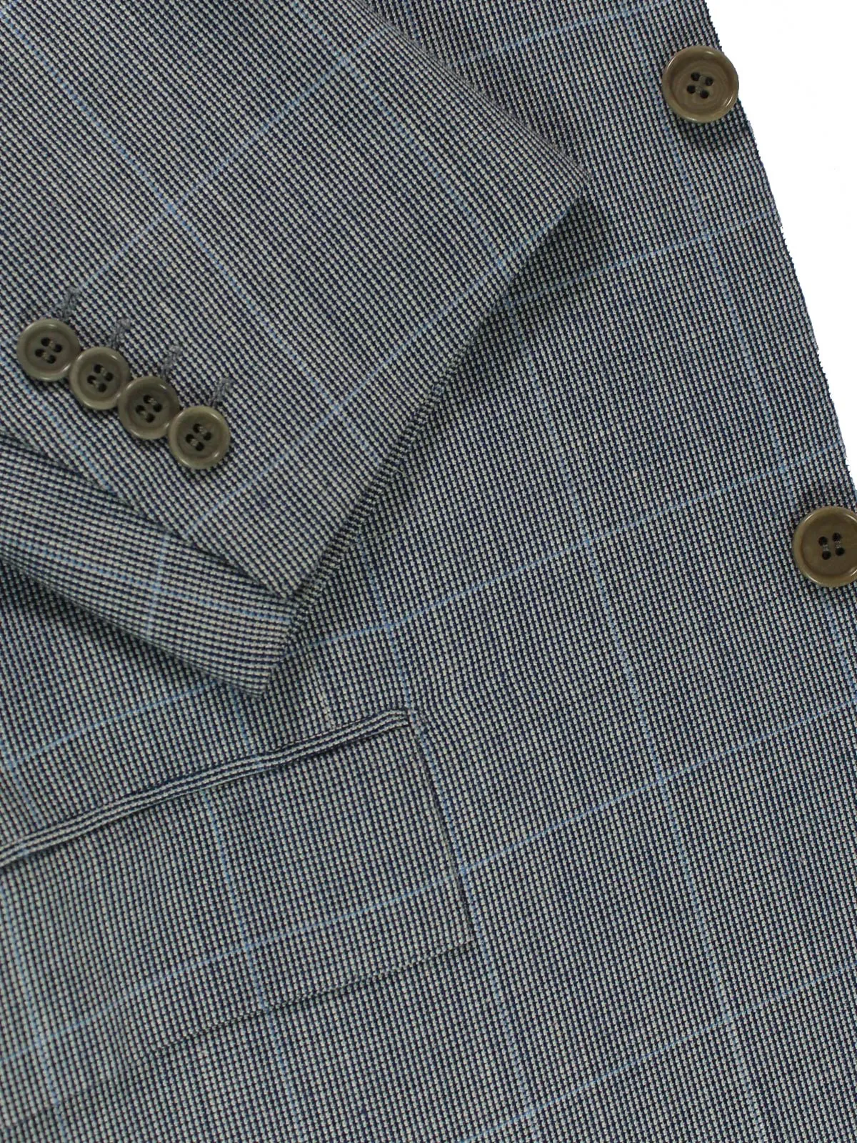 Kiton Blazer Gray Blue Windowpane Cashmere Linen Silk Sportcoat EUR 56 - US 44 R REDUCED - SALE