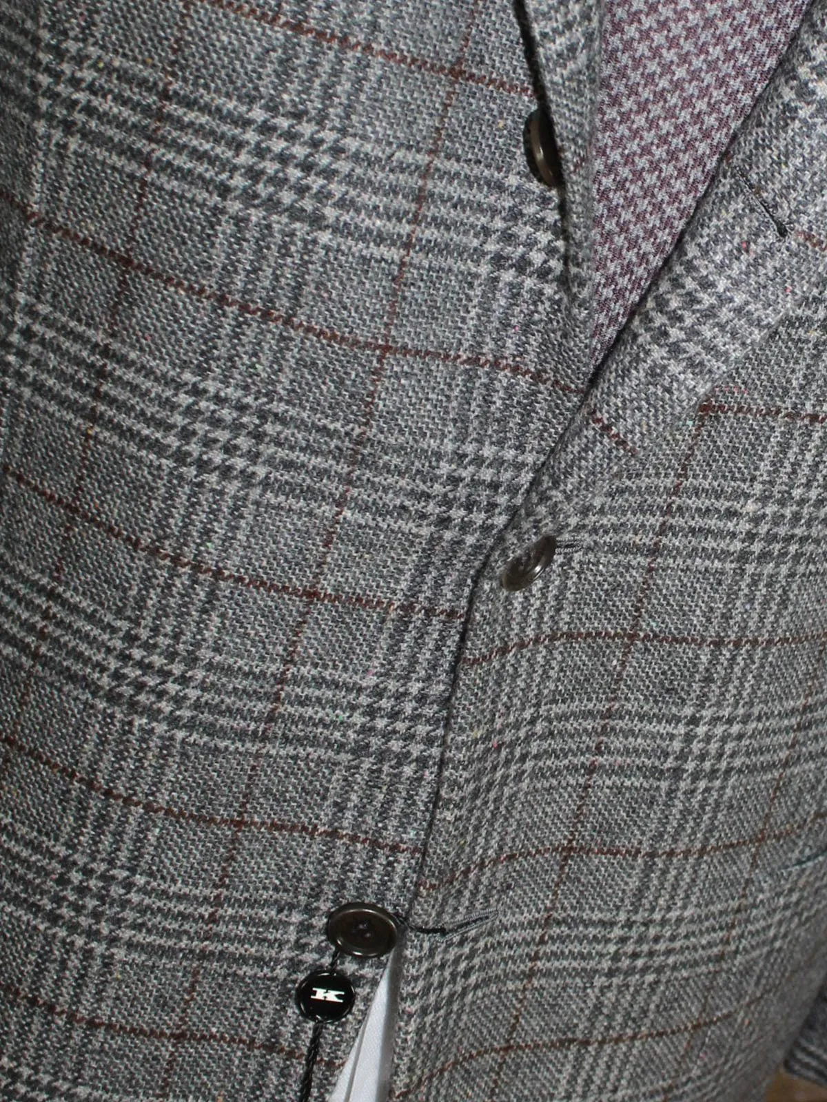 Kiton Sport Coat Gray Brown Plaid Blazer EUR 54 - US 42 R REDUCED SALE