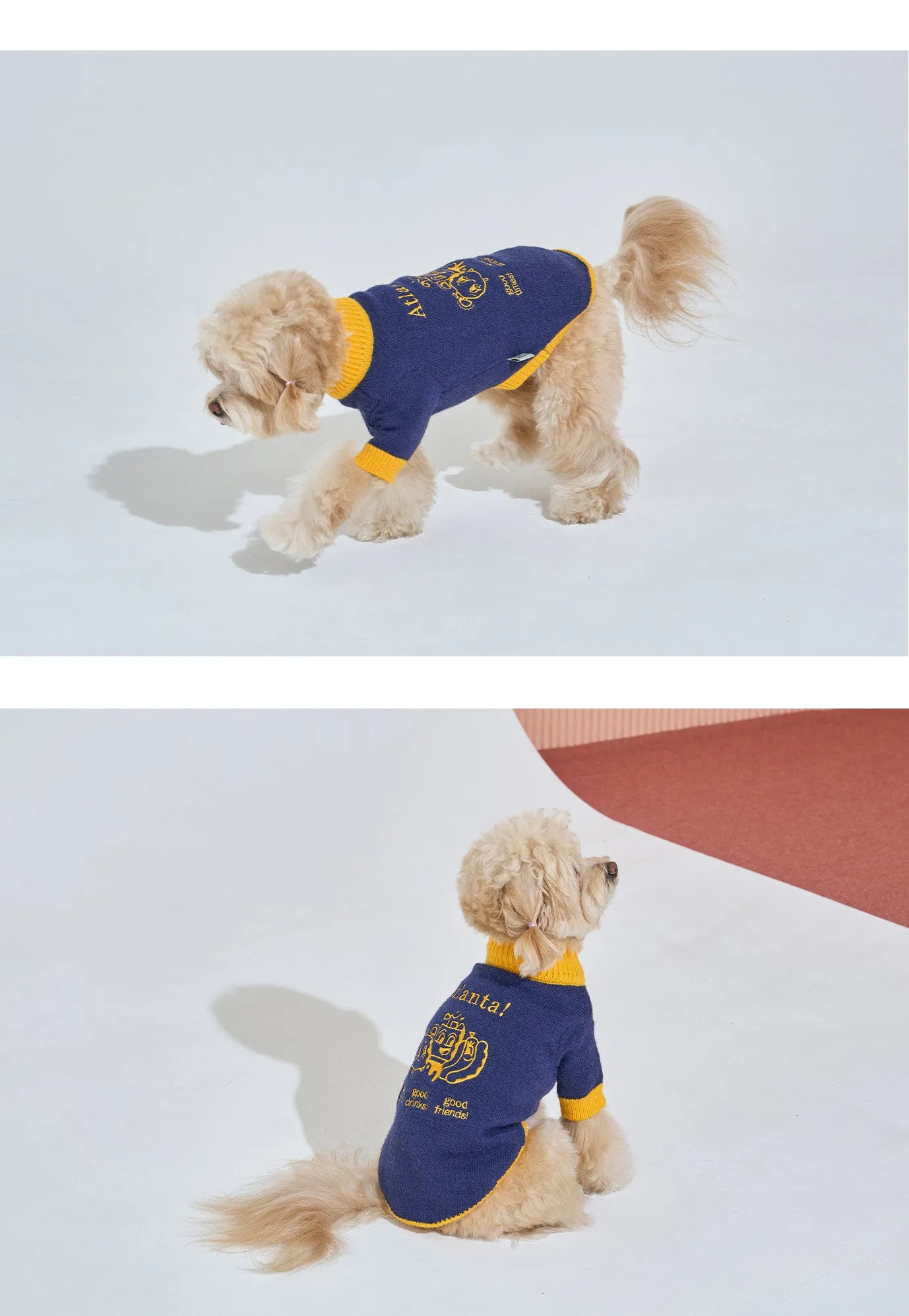 Korean Design Happy Pet Knitted Jumper for Dogs / Cats