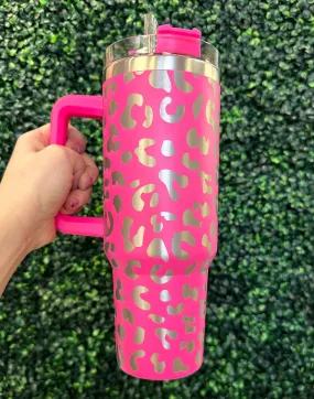 Leopard Engraved 40oz Tumbler