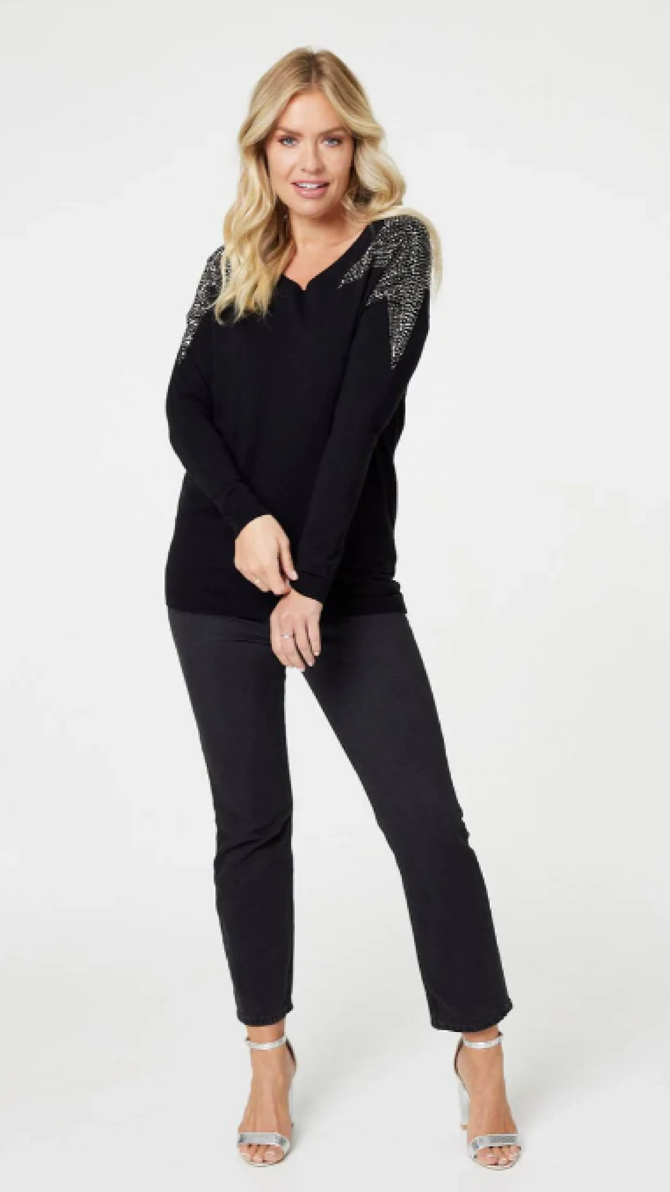 Lindsay Black Star Sequin Jumper