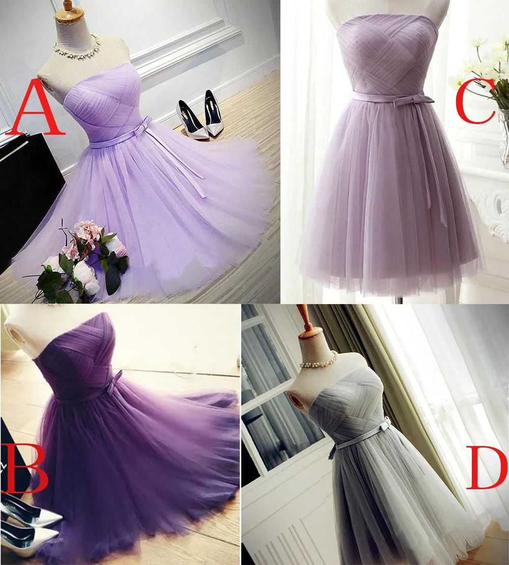 Lovely Tulle Short Homecoming Dress, Scoop Simple Cute Prom Dress Grduation Dress