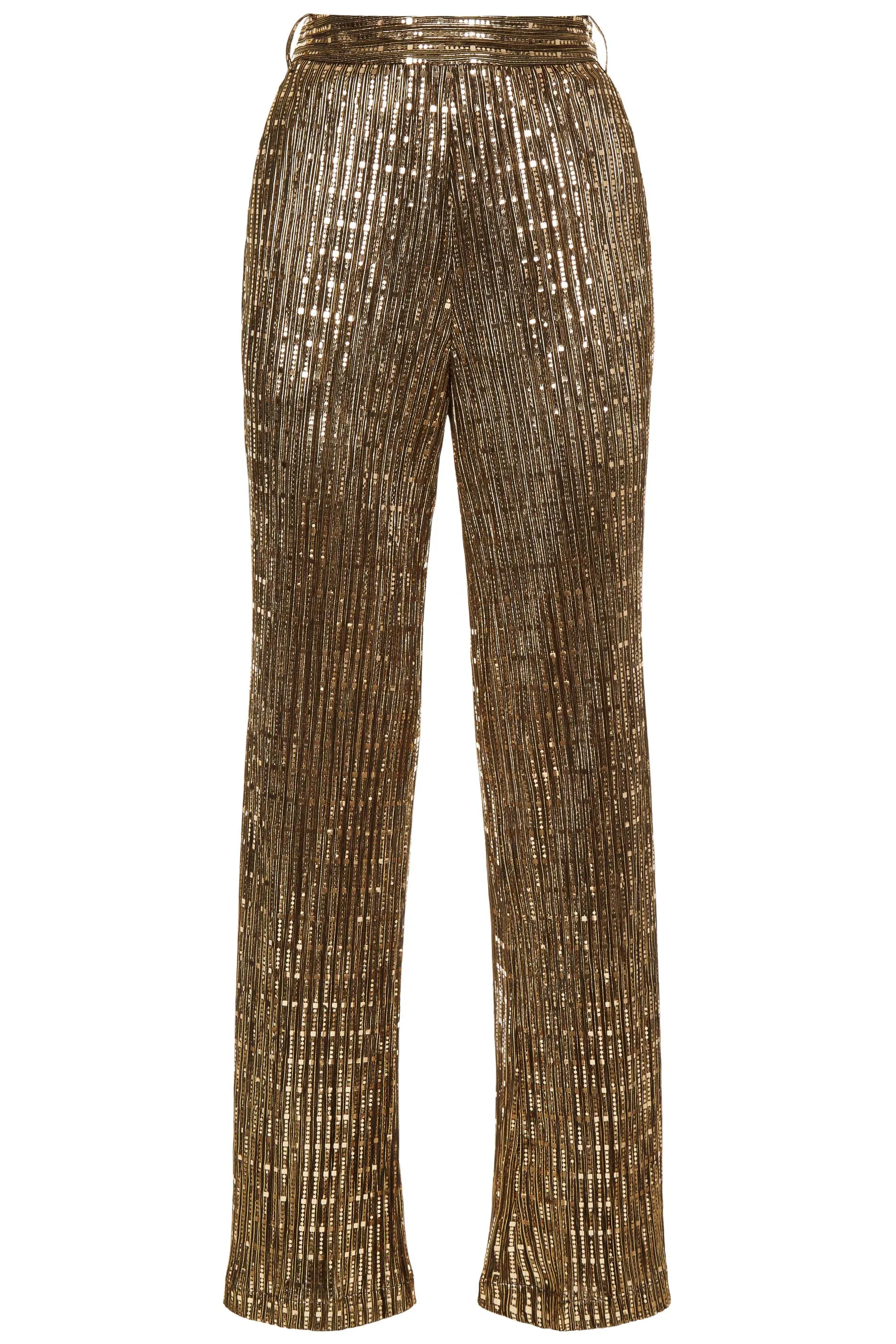 MacArthur Park Straight Leg Sequin Trousers in Bronze