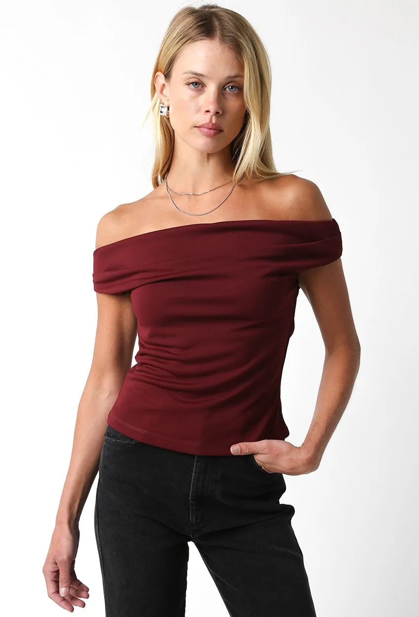 Macey Open Shoulder Fitted Top