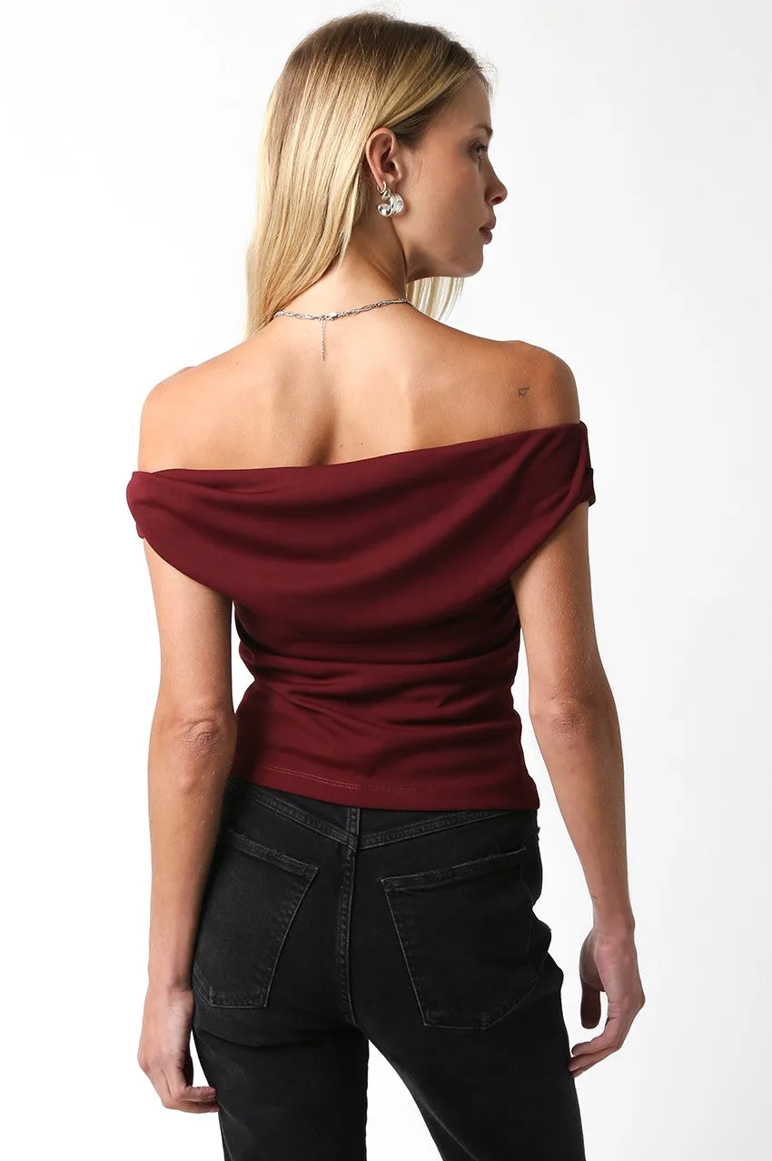 Macey Open Shoulder Fitted Top