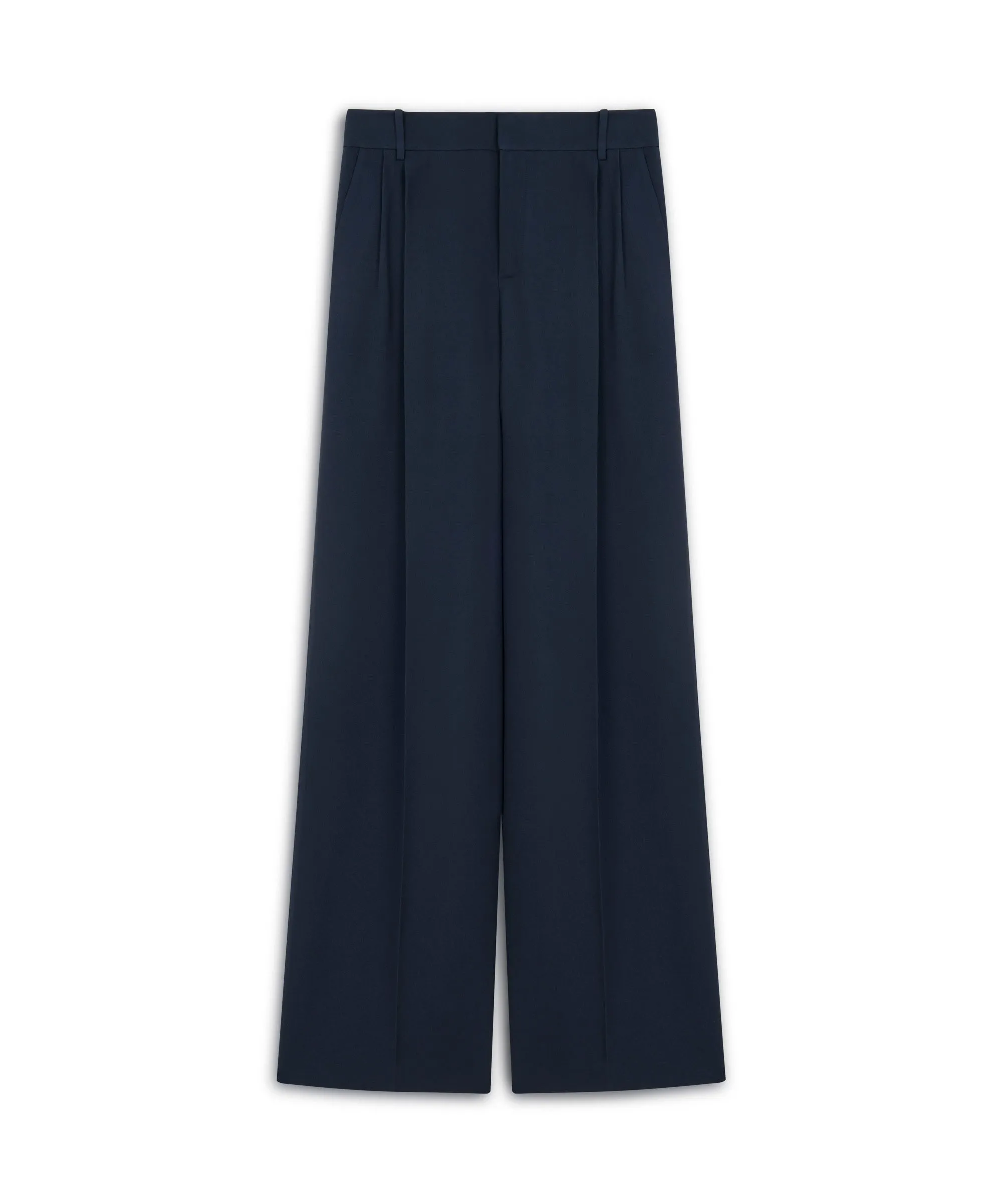 Machka Double Darted Wide Cut Trousers Navy