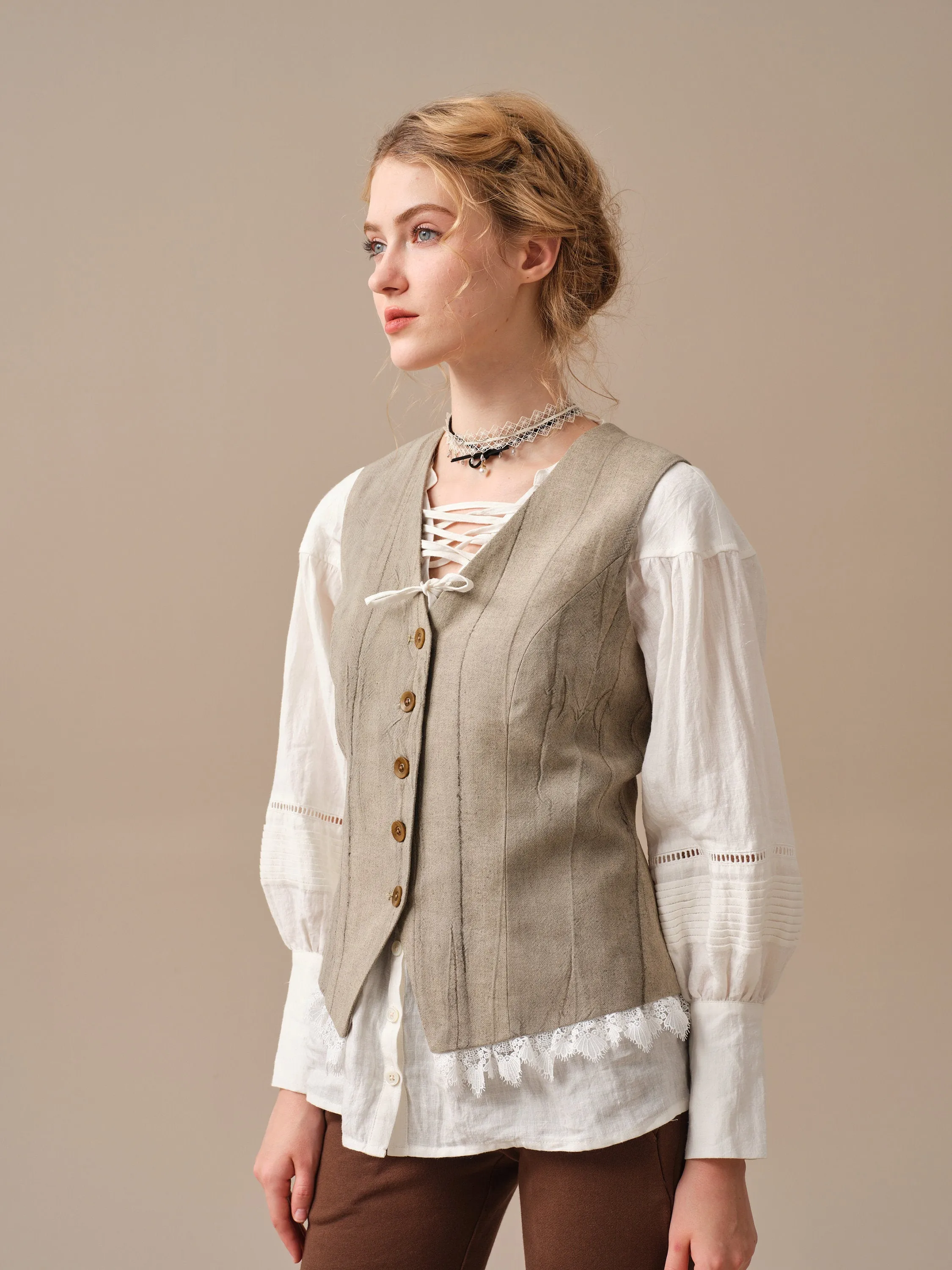 Mae 15 | 100% Linen CORSET VEST