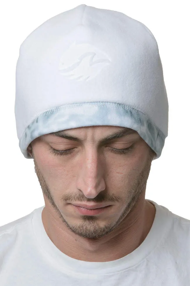 Mens Reversible Polar Fleece Beanie Winter Hat | Aqua Design