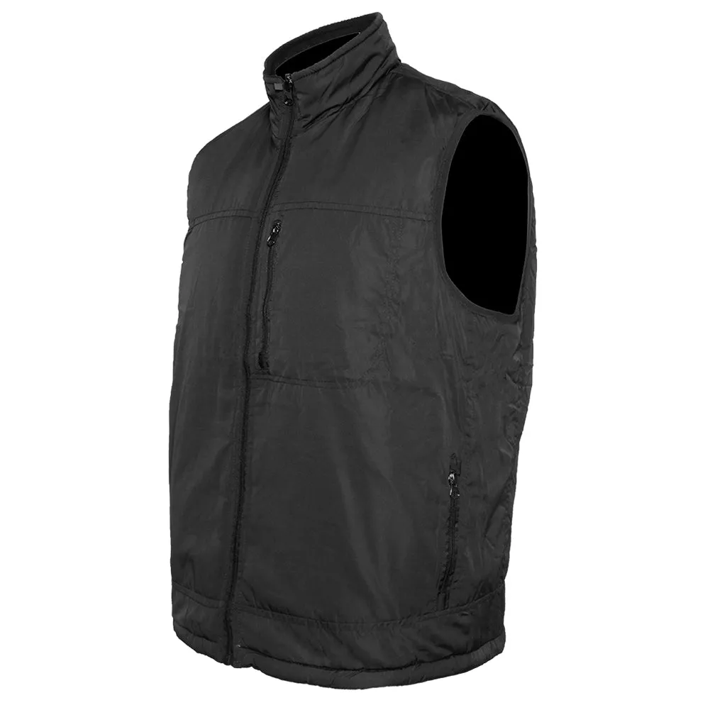 Mens Reversible Zipper Vest Jacket Warm Fleece Lining Fall Zip Front Pockets