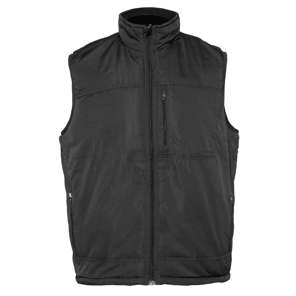 Mens Reversible Zipper Vest Jacket Warm Fleece Lining Fall Zip Front Pockets