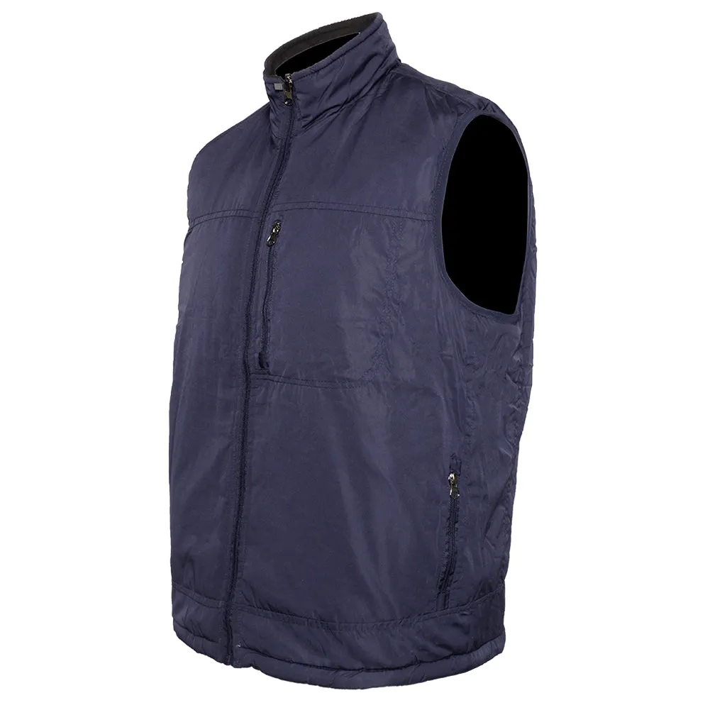 Mens Reversible Zipper Vest Jacket Warm Fleece Lining Fall Zip Front Pockets