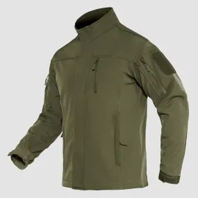 Men's Softshell Tactical Jacket Water-Resistant Fleece Lining Jacket for Outdoors