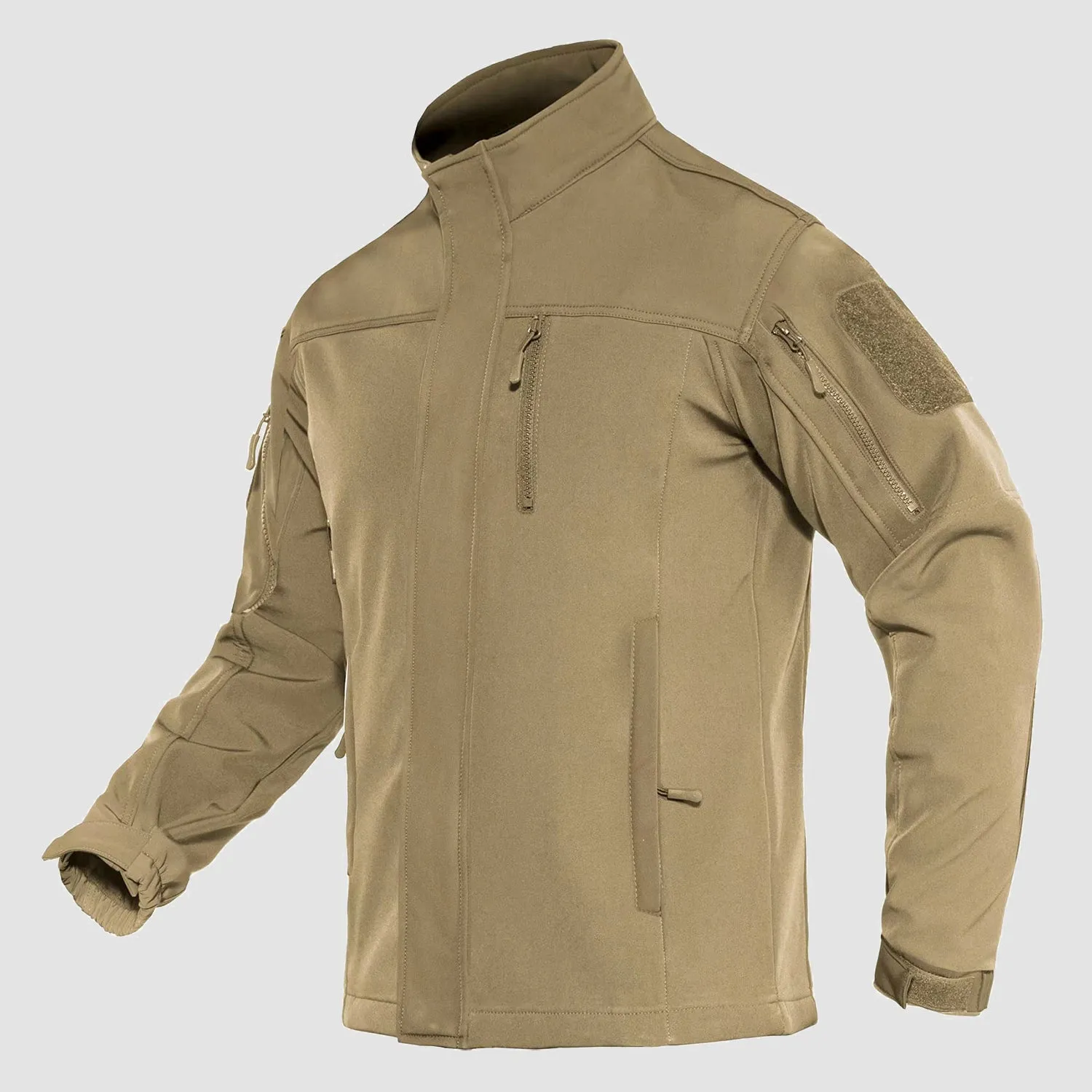 Men's Softshell Tactical Jacket Water-Resistant Fleece Lining Jacket for Outdoors