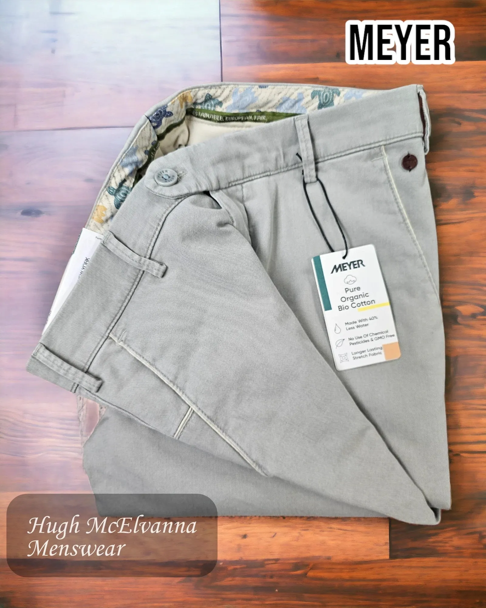 Meyer NEW YORK Grey Trouser With Contrast Trim Detail Style: 5000/31