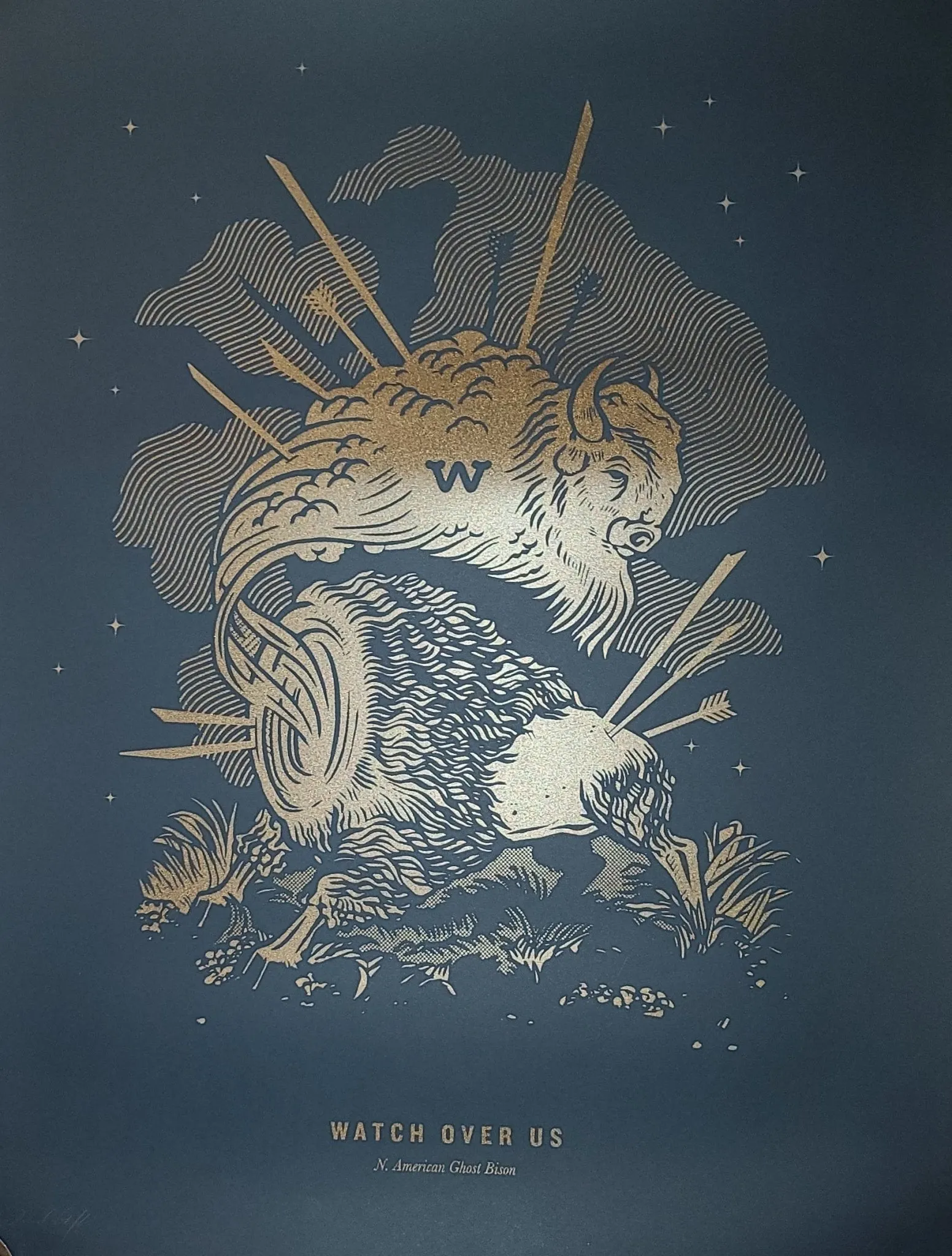 Midnight Bison AP Silkscreen Print by Dan Christofferson- Beeteeth