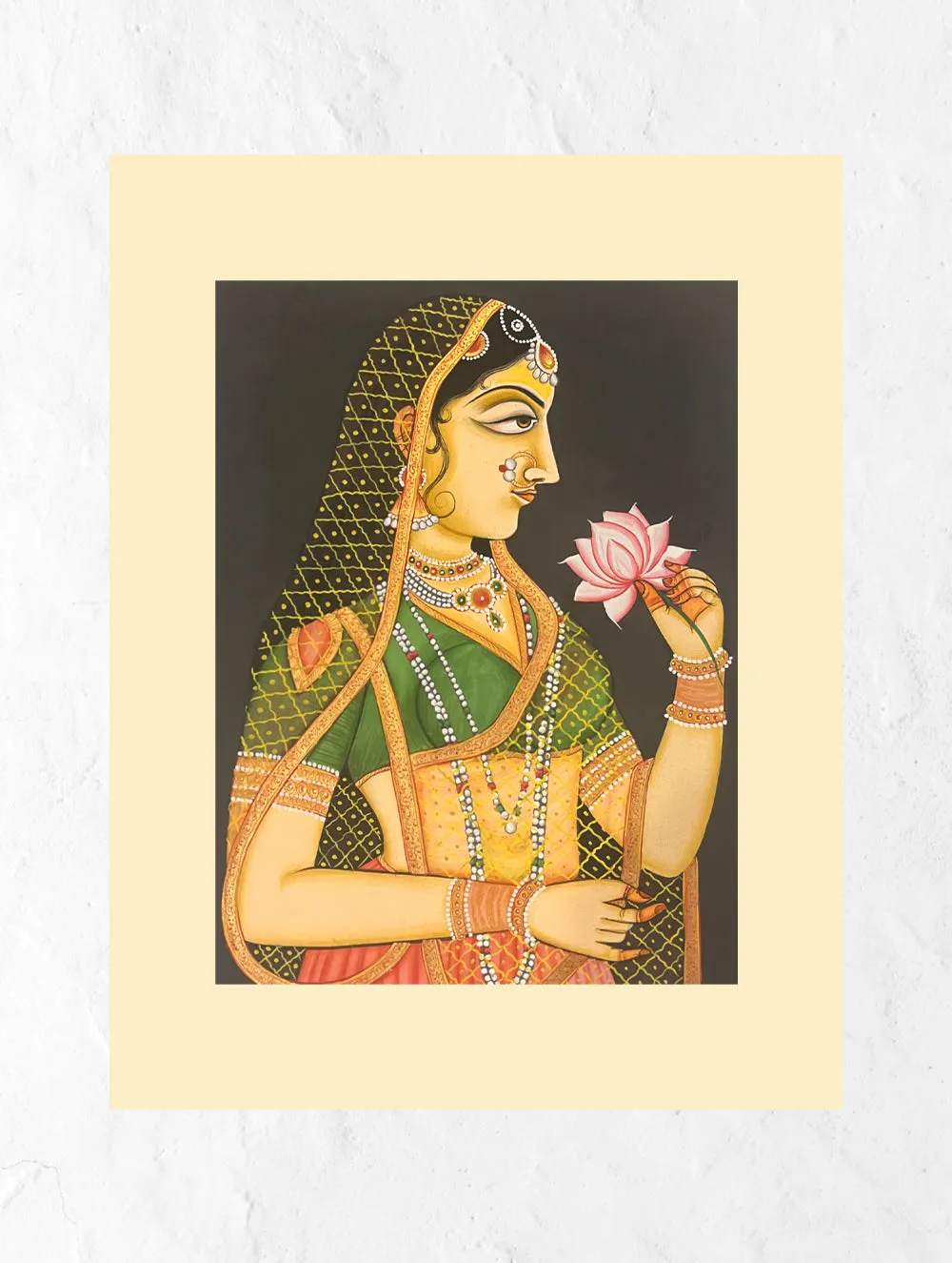 Miniature Art Painting - Princess & Lotus