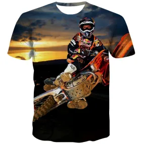 Motocross T-shirt Men motorcycle Shirt Print Offroad Tshirts Cool Short Sleeve