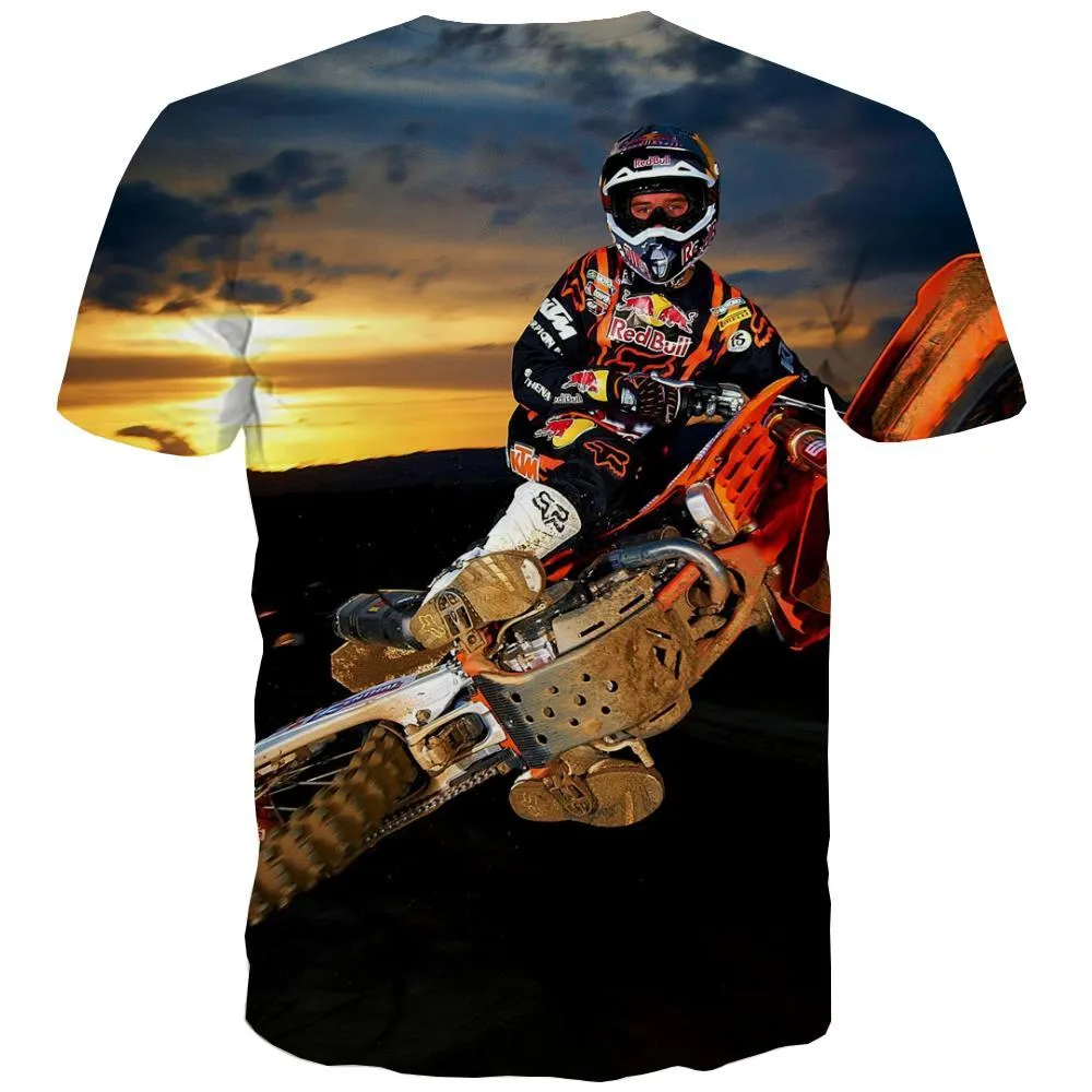 Motocross T-shirt Men motorcycle Shirt Print Offroad Tshirts Cool Short Sleeve