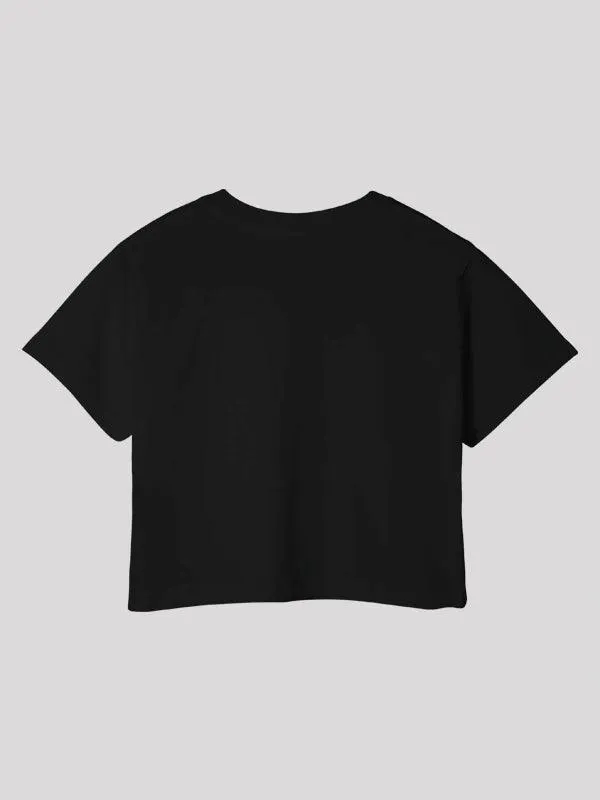 Music Black Crop Top For Women