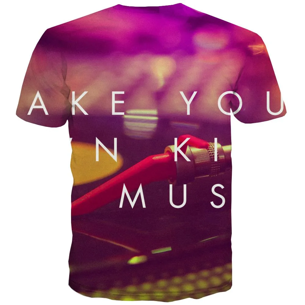 Music T-shirt Men Instrument Tshirt Anime Retro Tshirt Printed Electronic T-shirts Graphic