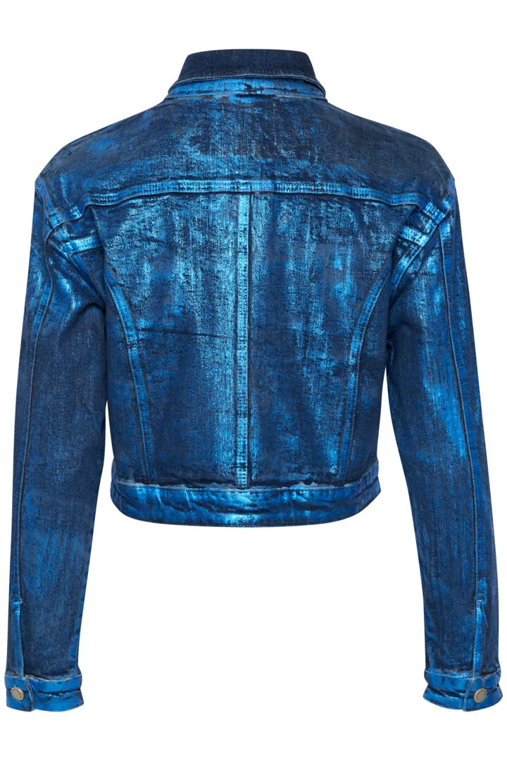 My Essential Wardrobe Aspen Short Jacket in Dark Blue Glitter