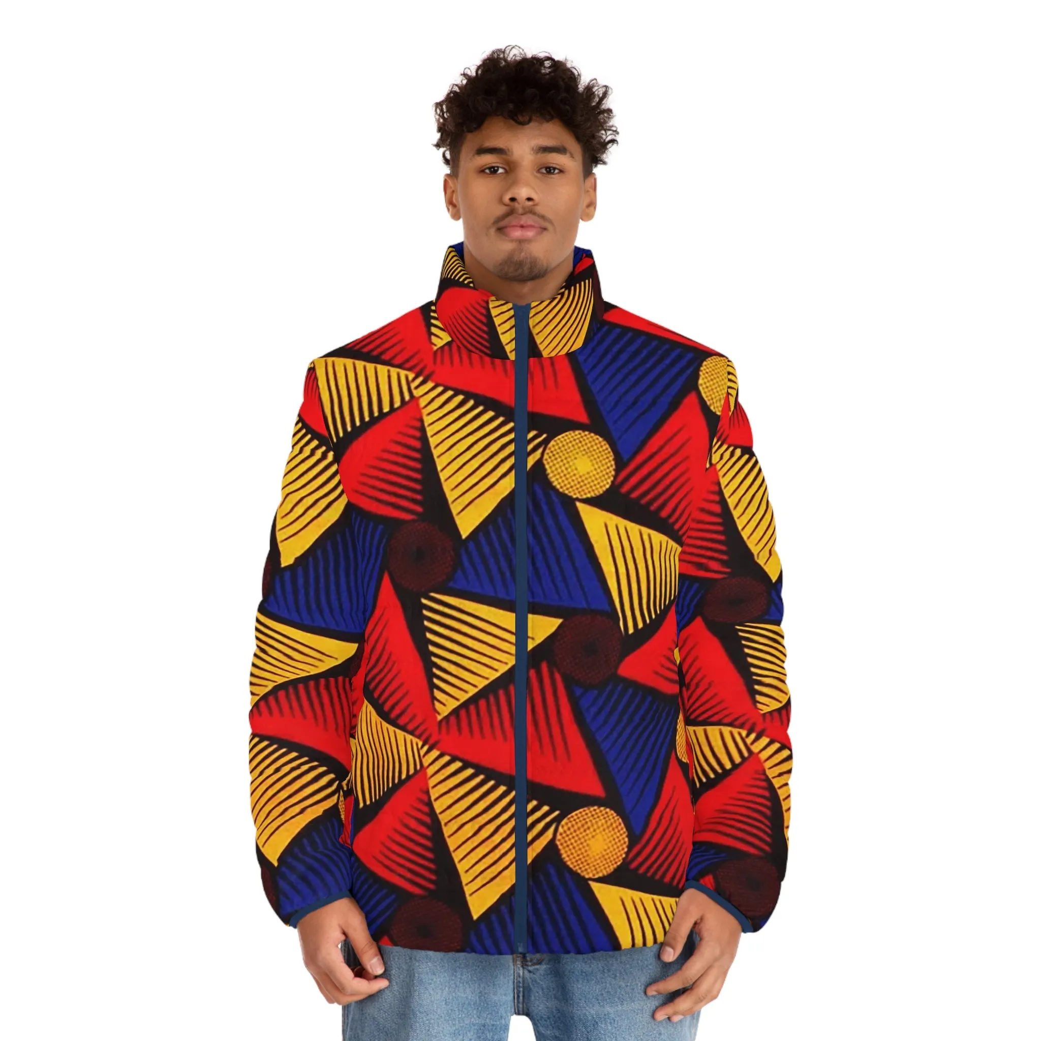 Ngafua African Print Men's Puffer Jacket