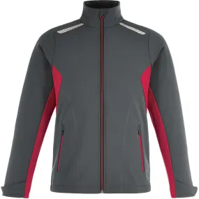 North End Men's Carbon/Olympic Red Excursion Jacket with Laser Stitch Accents