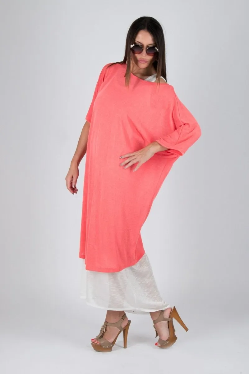 ODILE Coral Summer Dress in 2 parts on SALE