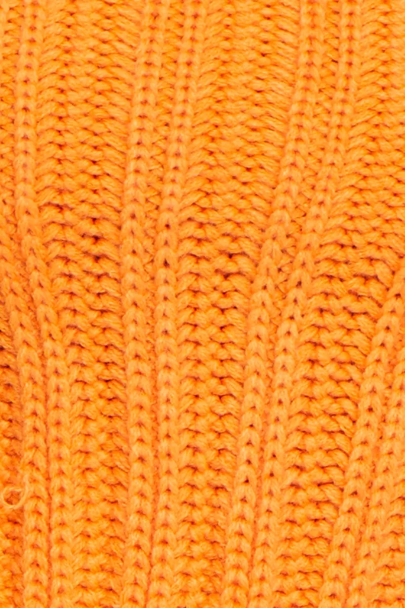 Orange Knit Scarf Top