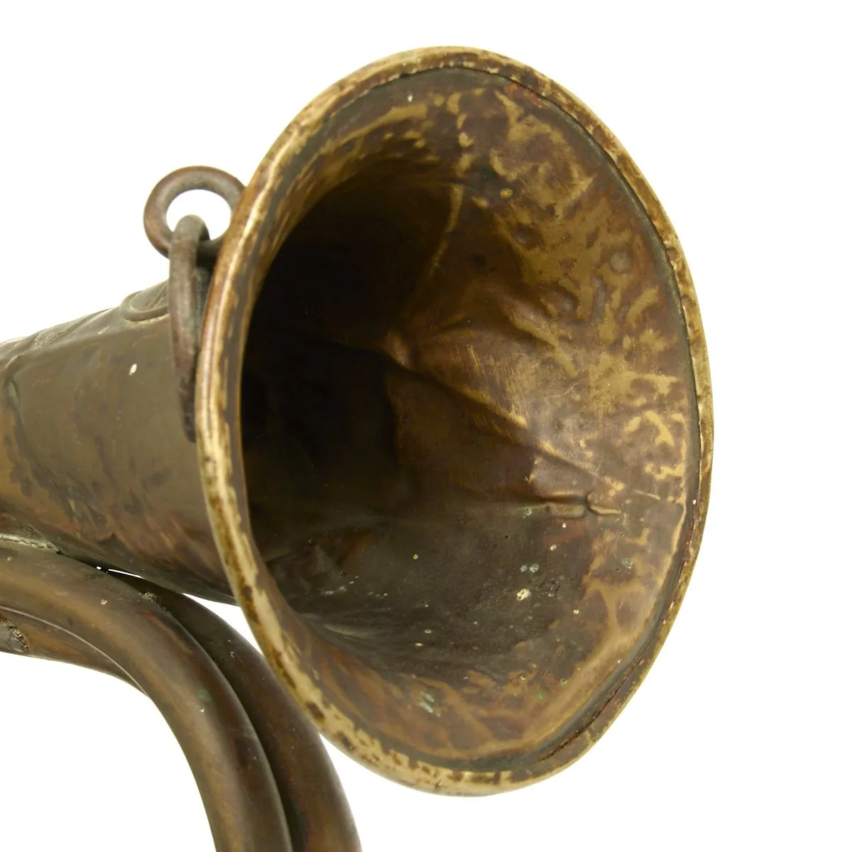 Original German WWI Military Bugle Bearing Prussian Crest by O.F. Miether - circa 1914