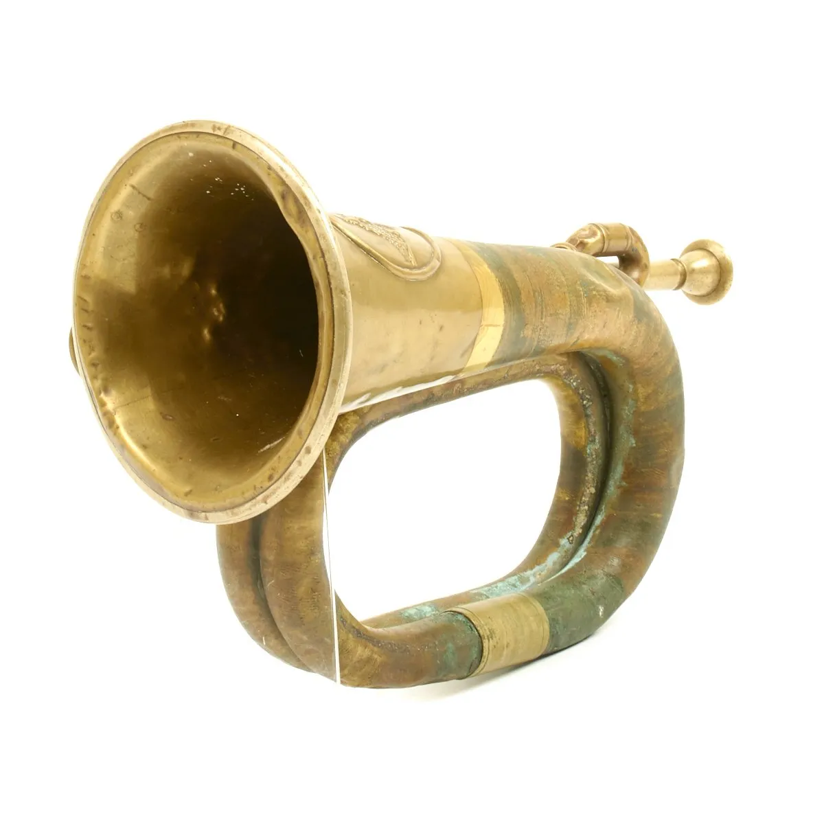 Original German WWI Military Bugle Bearing Prussian Crest circa 1913